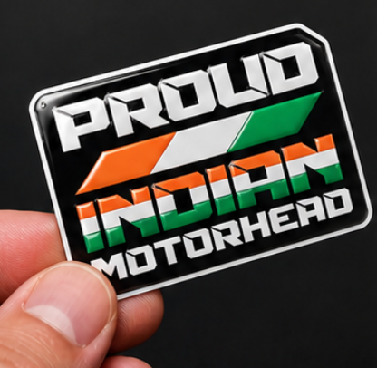 Proud Indian Motorhead 3D Dome Sticker | 3 Inch