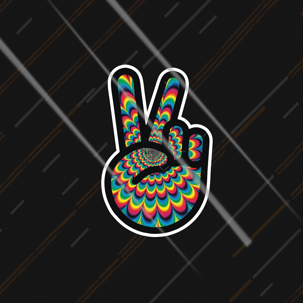 Cosmic Peace bike sticker colorful peace sign vinyl motorcycle stickers India car sticker Motohomies