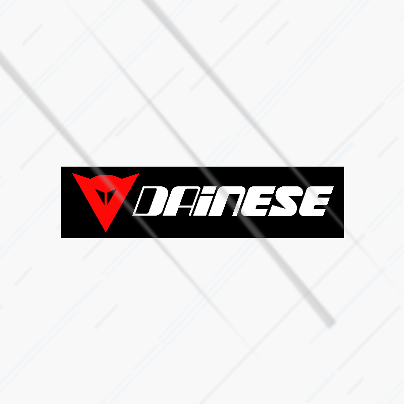 Dainese logo sticker on a white background with black and red design