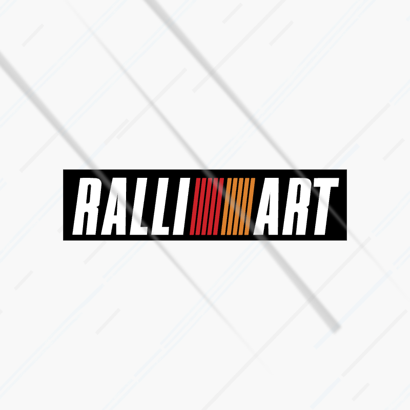 RALLI ART logo sticker with colorful bars on a white background