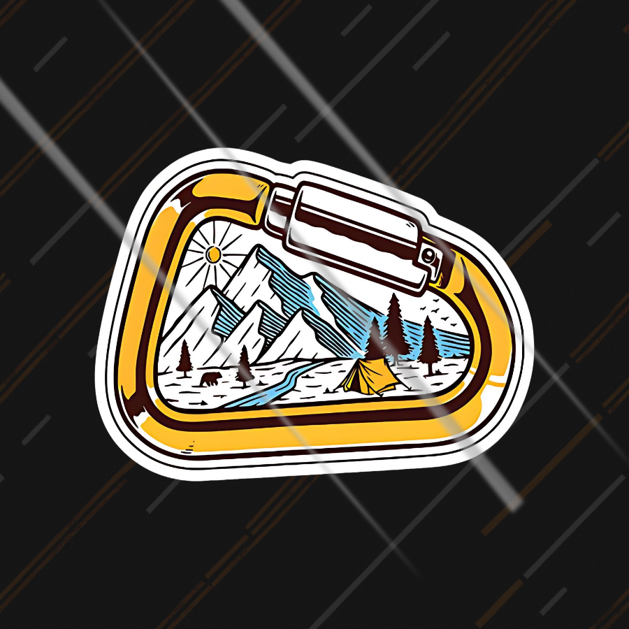 Hills In Carabiner | Sticker