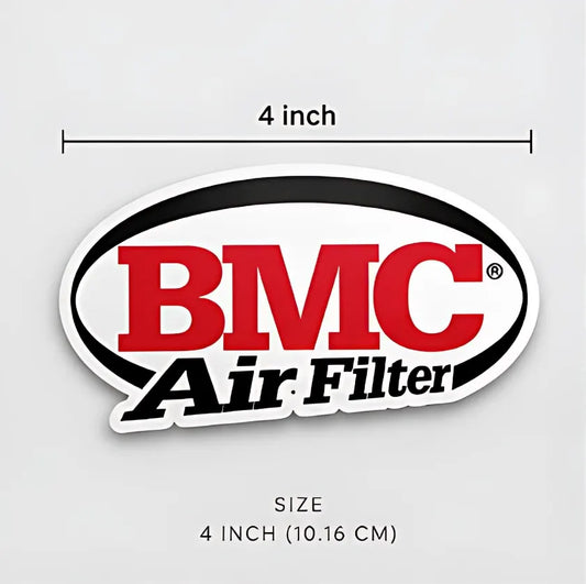 BMC Air Filter sticker size chart 4 inch 10 cm for bikes and cars