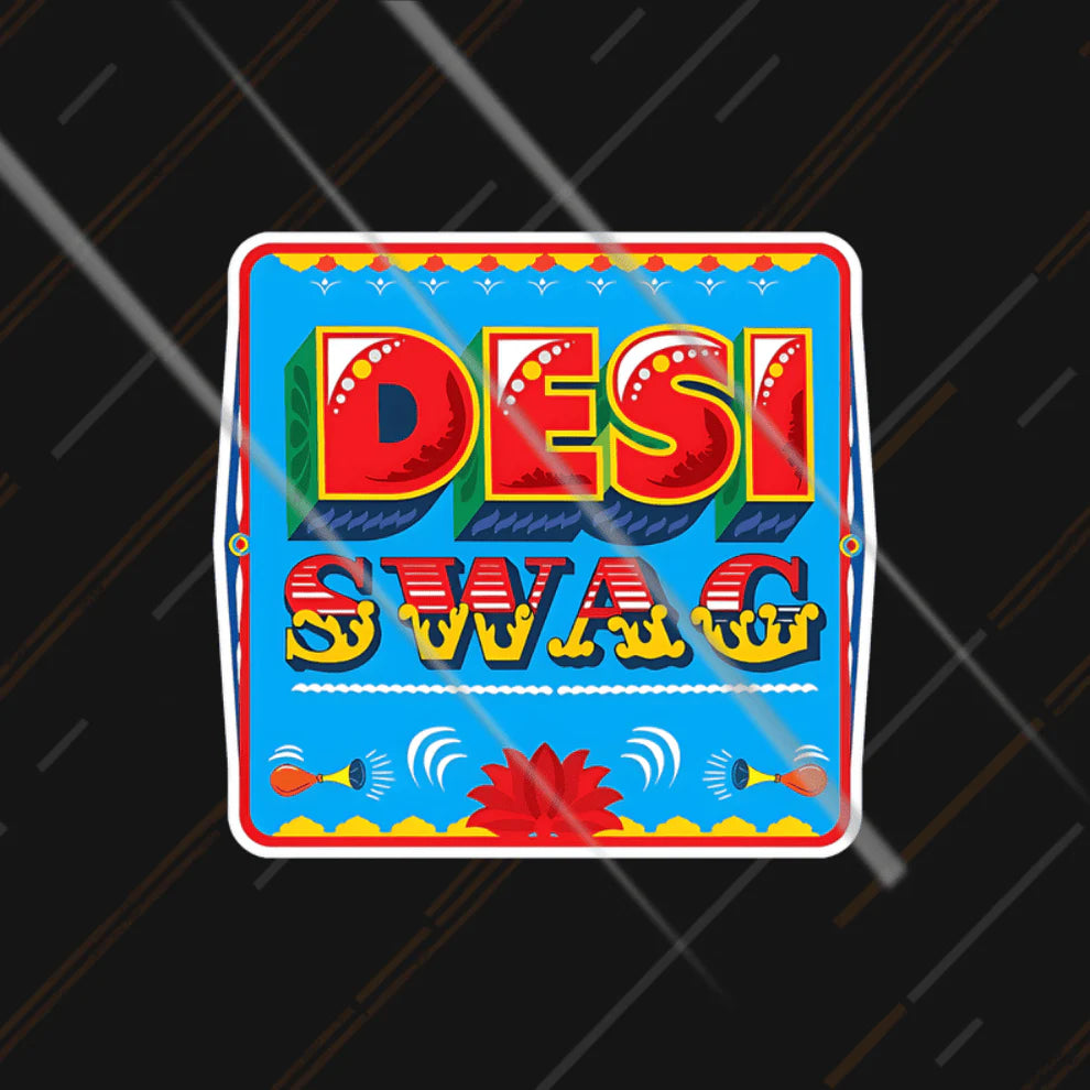 desi swag sticker with colorful indian design for cars bikes and lifestyle