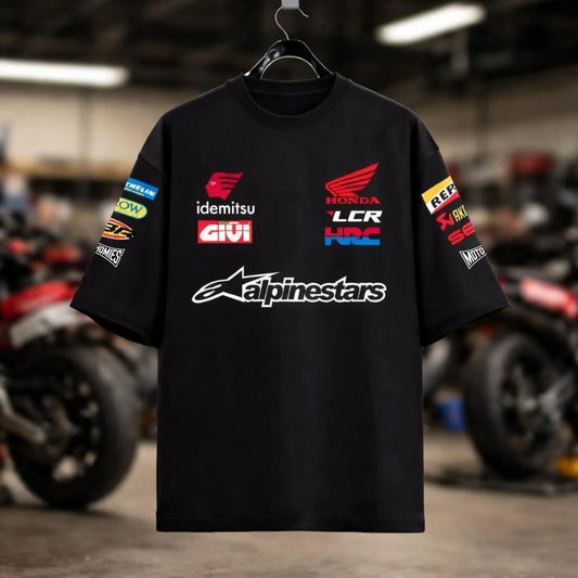 Honda MotoGP oversized t shirt front racing graphic black biker streetwear India