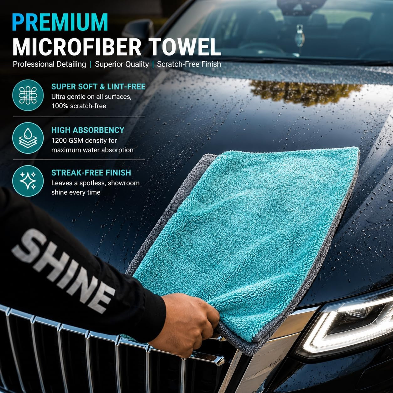 1200 GSM Microfiber Cloth for Bike & Car | Twisted Loop
