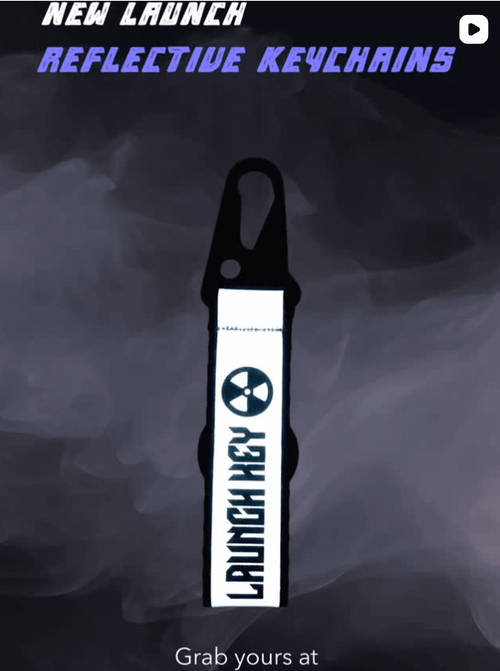 Launch Key | Reflective Keychain | Silver