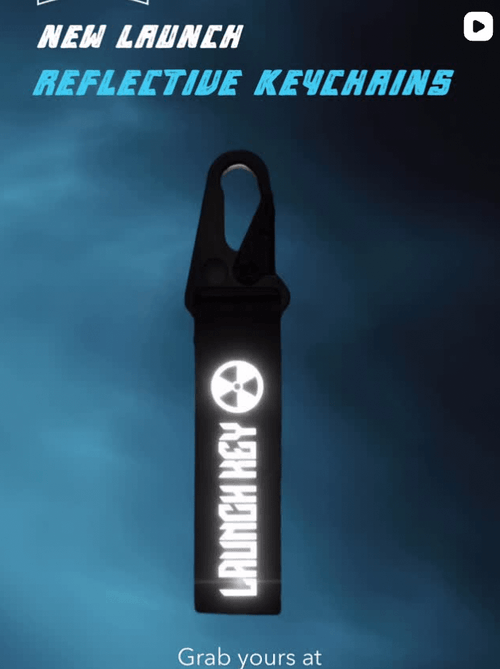 Launch Key | Reflective Keychain | Black