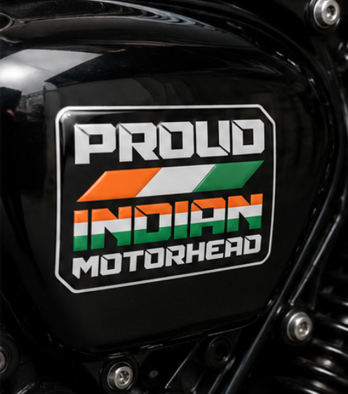 Proud Indian Motorhead 3D Dome Sticker | 3 Inch