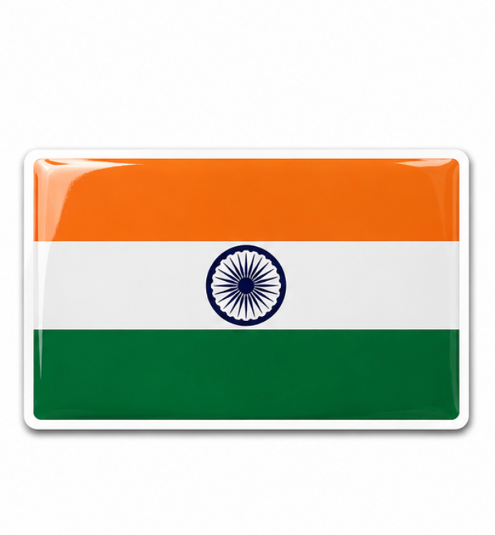 India Flag 3D Dome Sticker | 3 Inch