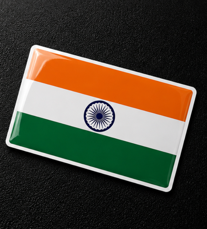 India Flag 3D Dome Sticker | 3 Inch