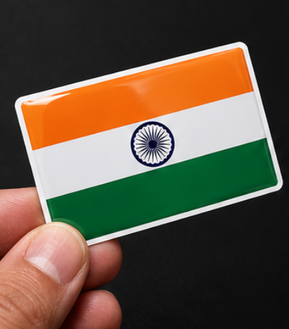 India Flag 3D Dome Sticker | 3 Inch