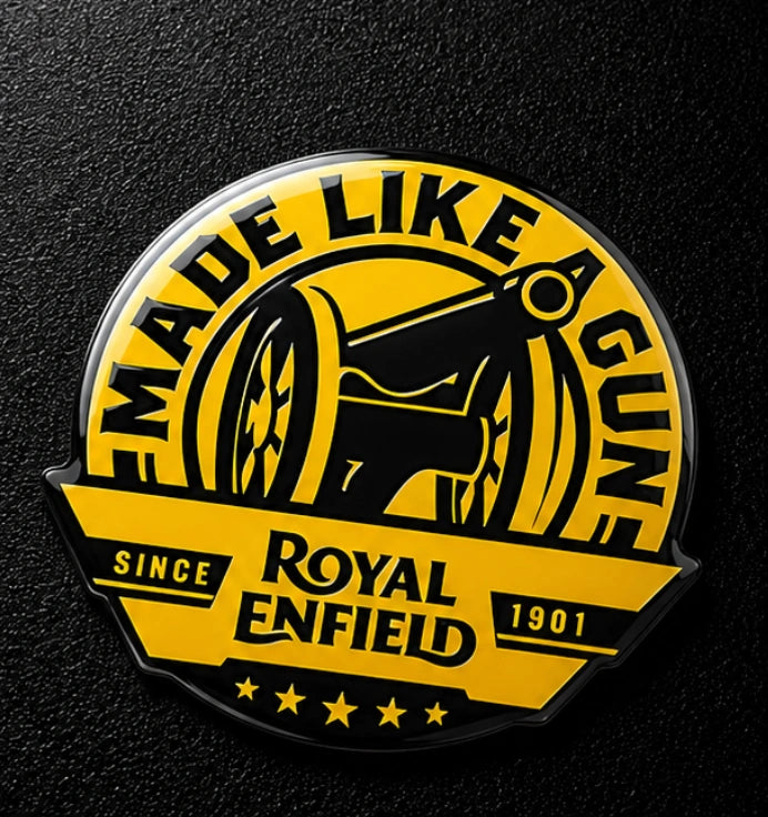 Royal Enfield Made Like A Gun 3D Dome Sticker | 3 Inch