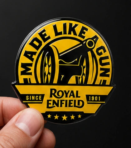 Royal Enfield Made Like A Gun 3D Dome Sticker | 3 Inch