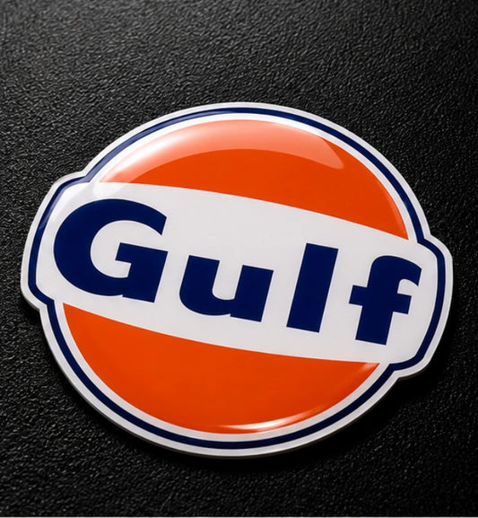 Gulf Oil Racing 3D Dome Sticker | 3 Inch