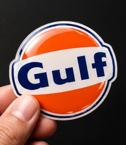 Gulf Oil Racing 3D Dome Sticker | 3 Inch
