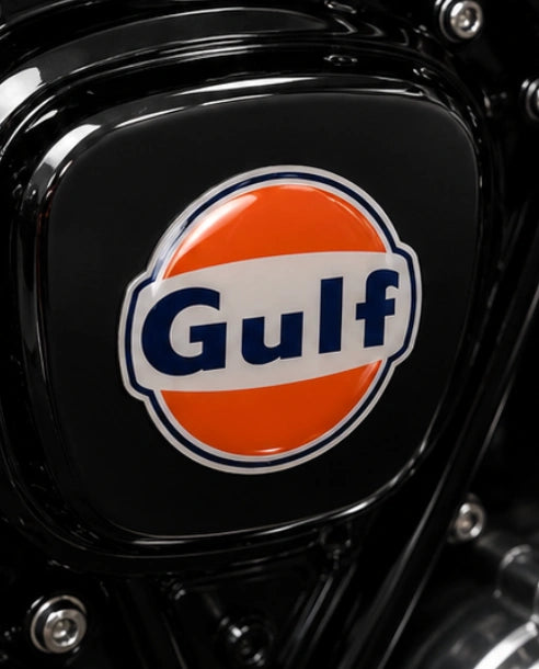 Gulf Oil Racing 3D Dome Sticker | 3 Inch