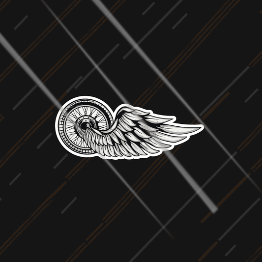 Winged Wheel bike sticker car motorcycle royal enfield classic wings design vinyl India Motohomies