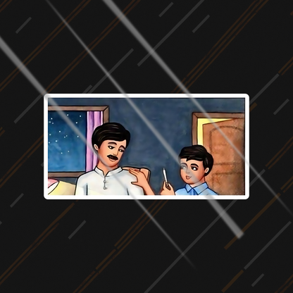 Adarsh Balak Father bike sticker car motorcycle funny Indian parent-child vinyl India Motohomies
