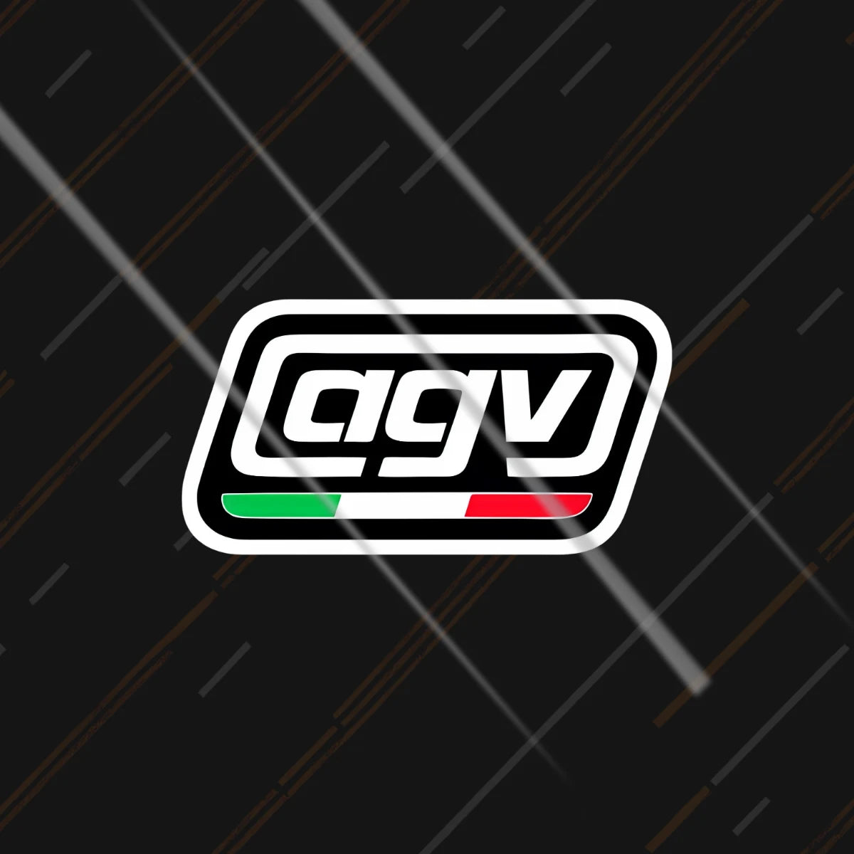 AGV Italy helmet brand sticker 3 inch in matte vinyl with Italian flag stripe