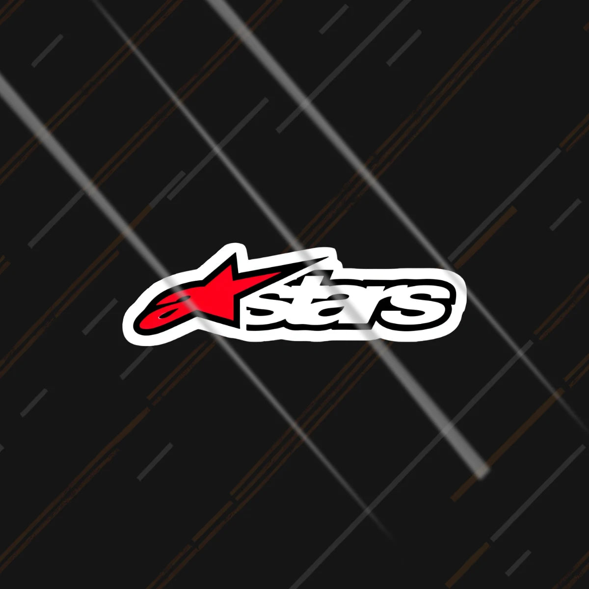 Alpinestars Astar reflective sticker 3 inch glowing under headlights at night