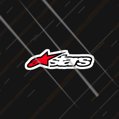 Alpinestars Astar reflective sticker 3 inch glowing under headlights at night