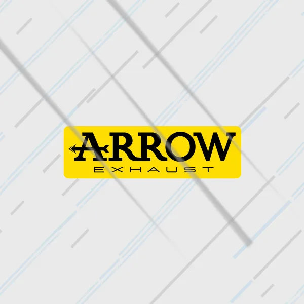Arrow Exhaust reflective sticker 3 inch glowing under headlights at night