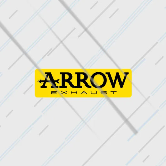 Arrow Exhaust reflective sticker 3 inch glowing under headlights at night