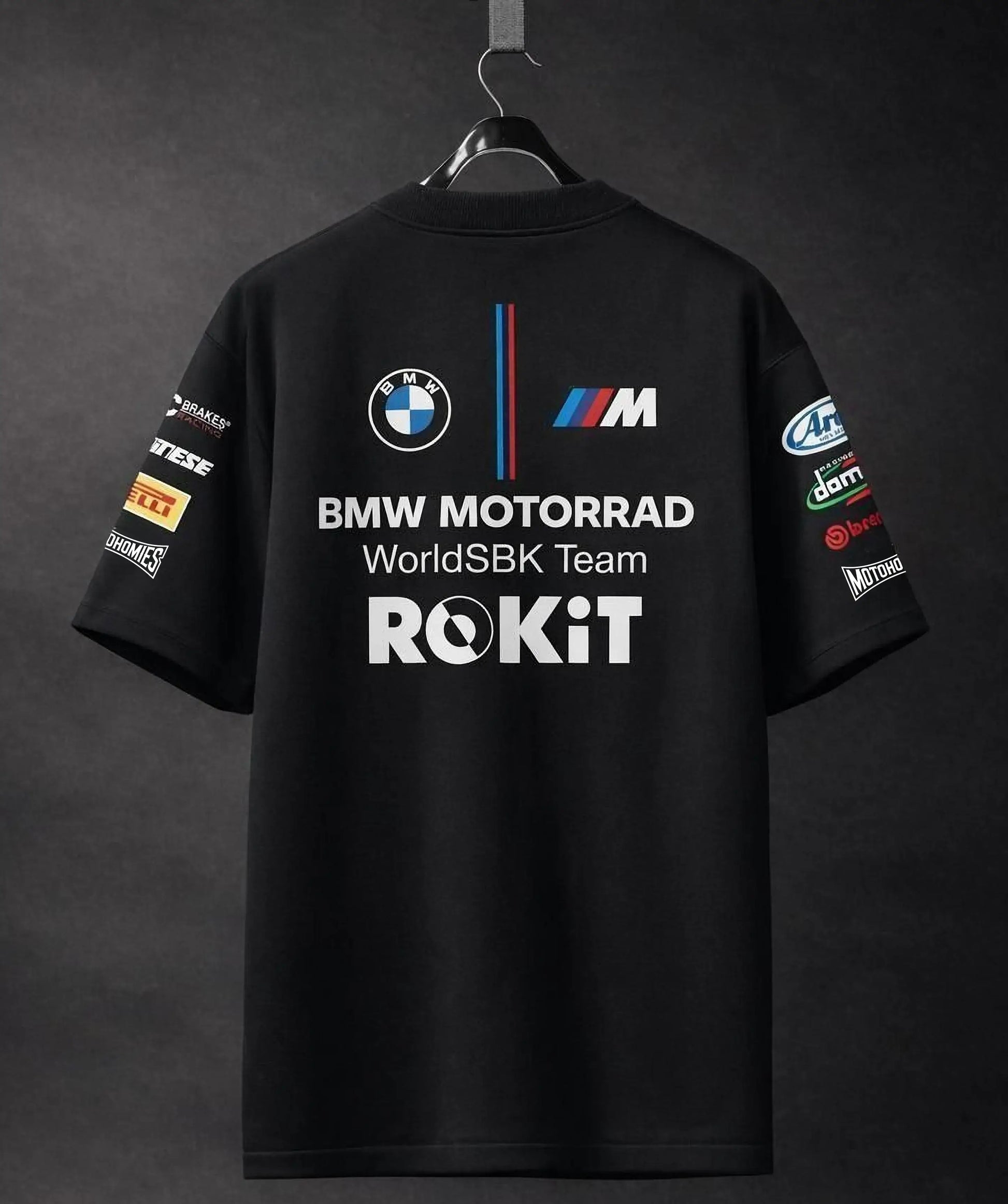 BMW oversized t shirt front and back view motorsport racing design streetwear