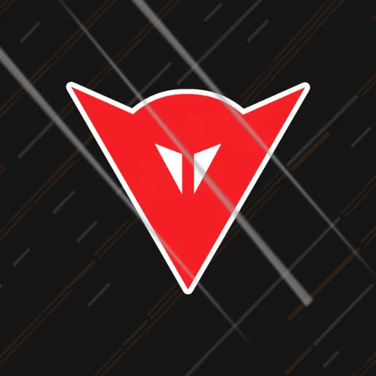 Dainese red devil-fork riding gear sticker 3 inch in matte vinyl for motorcycle