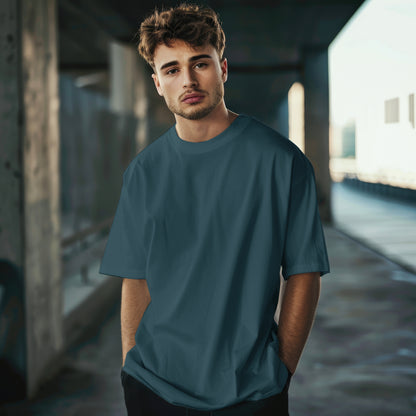Solids Dark Green Oversized T-Shirt — Unisex