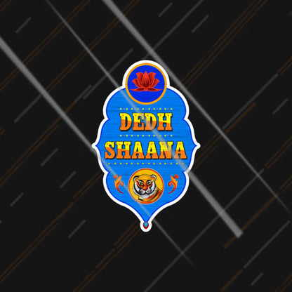 dedh shaana funny sticker with bold colorful design for cars and bikes