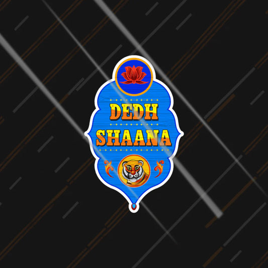 dedh shaana funny sticker with bold colorful design for cars and bikes
