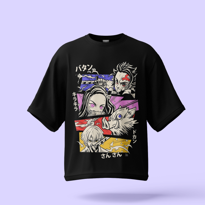 Tanjiro | Nezuko | Inosuke | Zenitsu- Demon Slayer | Unisex Oversized T-Shirt