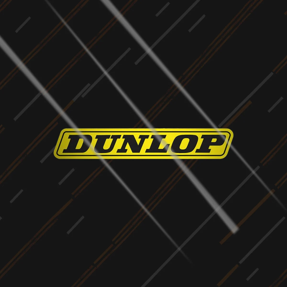 Dunlop reflective sticker 4 inch glowing under headlights at night