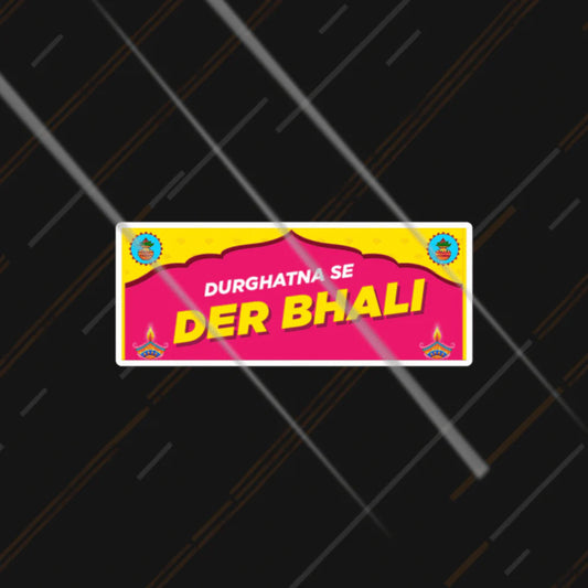 durghatna se der bhali road safety sticker with indian truck art design