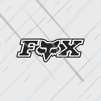 Fox Racing classic FOX wordmark with fox-head sticker 3 inch in matte vinyl