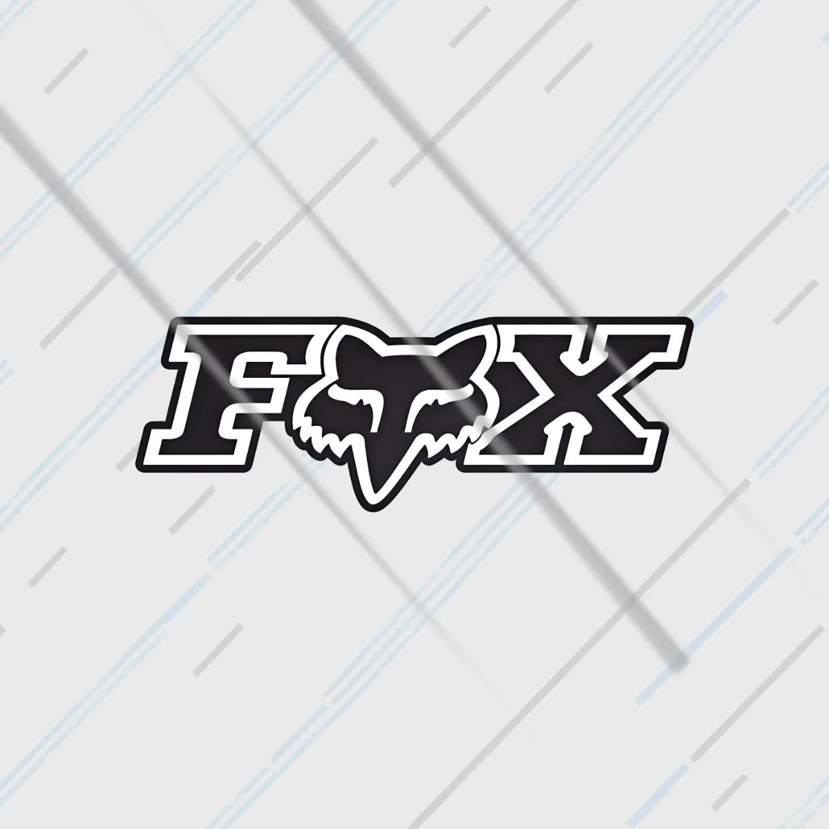 Fox Racing reflective sticker 3 inch glowing under headlights at night