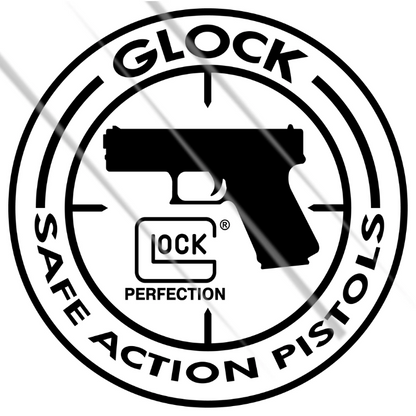 Glock safe action pistol logo vinyl sticker for bikes, cars and gear – Motohomies