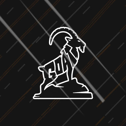 GOAT greatest of all time mountain goat silhouette sticker 3 inch matte vinyl