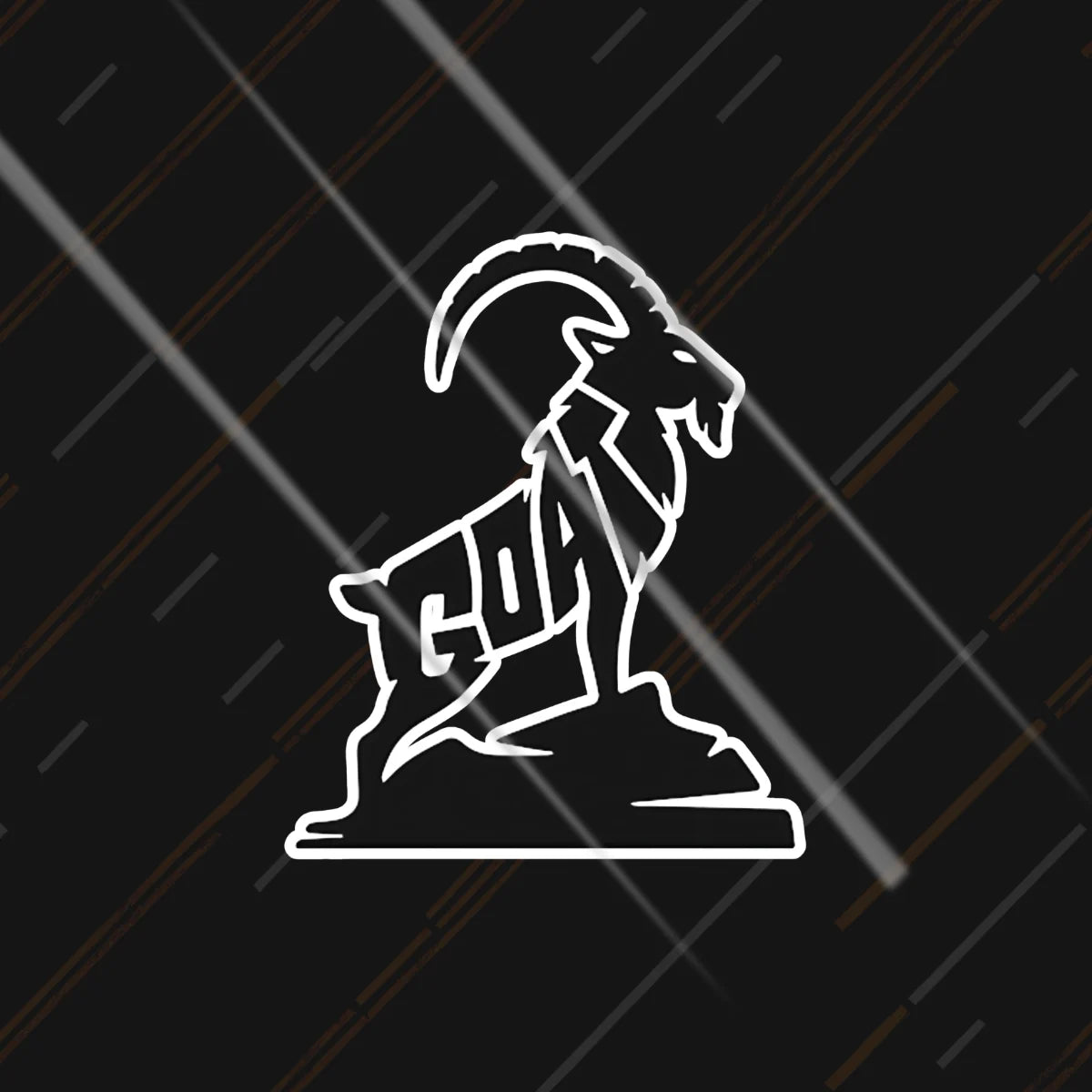 GOAT mountain goat reflective sticker 3 inch glowing at night