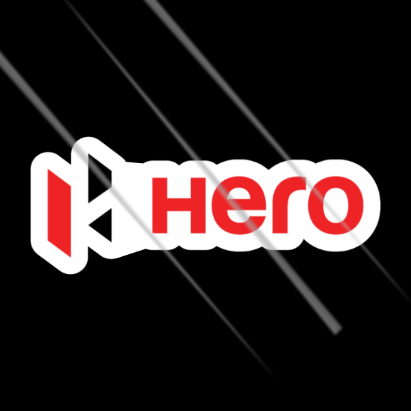 Hero logo waterproof vinyl sticker for bikes cars and helmets minimal branding decal Motohomies