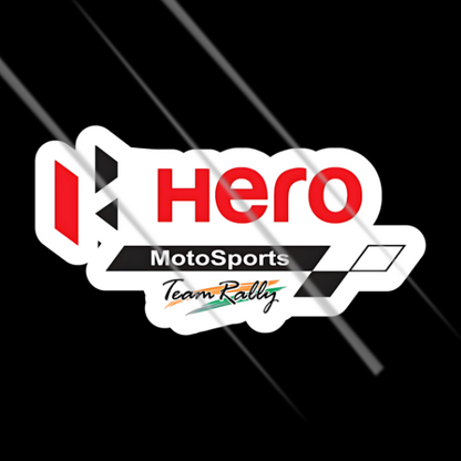 Hero MotoSports Team Rally waterproof vinyl sticker for bikes cars and helmets racing decal Motohomies
