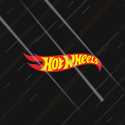 Hot Wheels flame logo reflective sticker 3 inch glowing at night