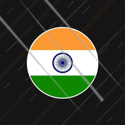 India flag round tricolour with Ashoka Chakra sticker 3 inch matte vinyl