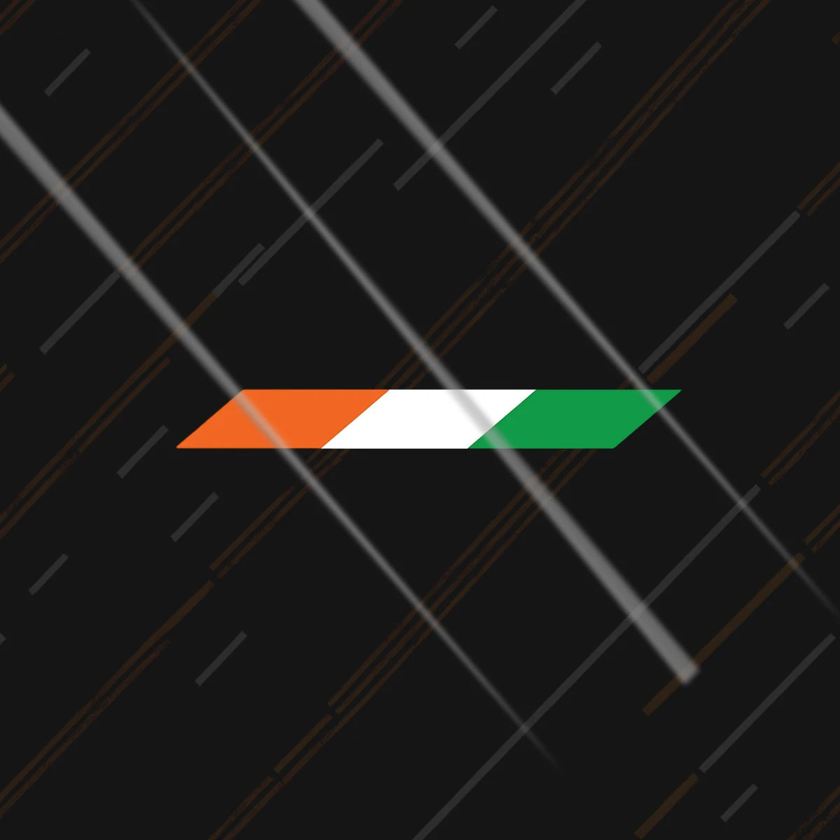 India flag strip tricolour reflective sticker 3 inch glowing at night