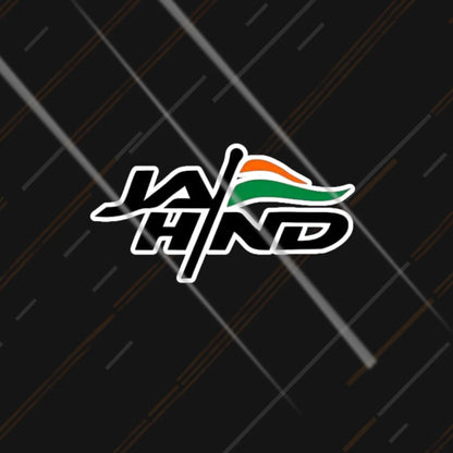 Jai Hind English wordmark reflective sticker 3 inch glowing at night