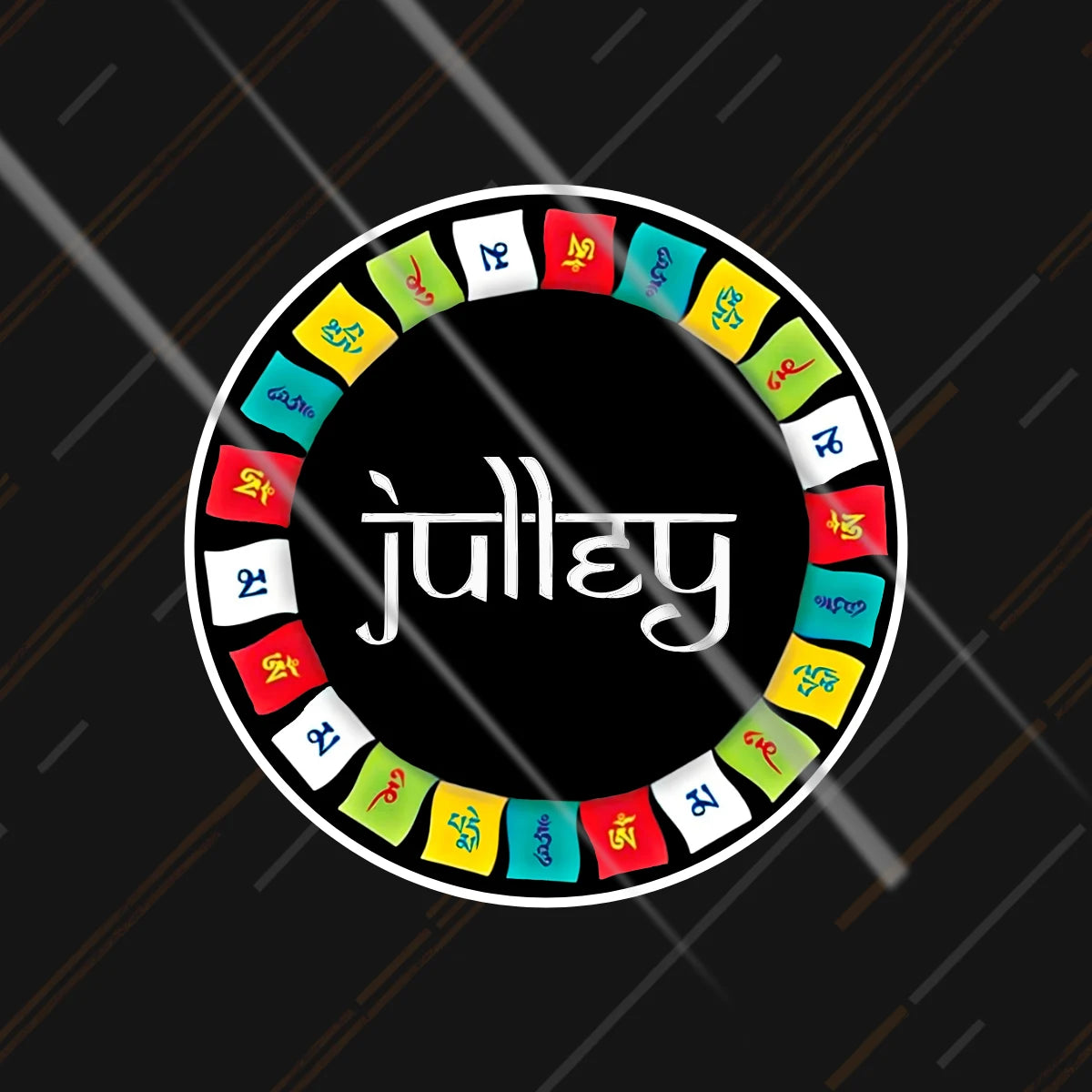 Julley Ladakhi reflective sticker 3 inch glowing under headlights at night