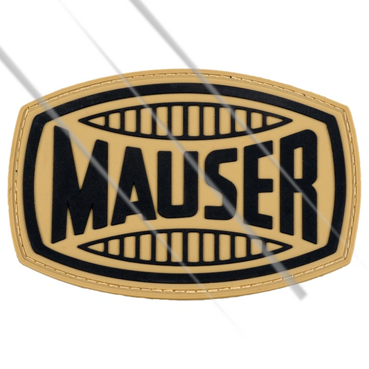 Mauser firearms brand logo vinyl sticker for bikes, cars and gear – Motohomies