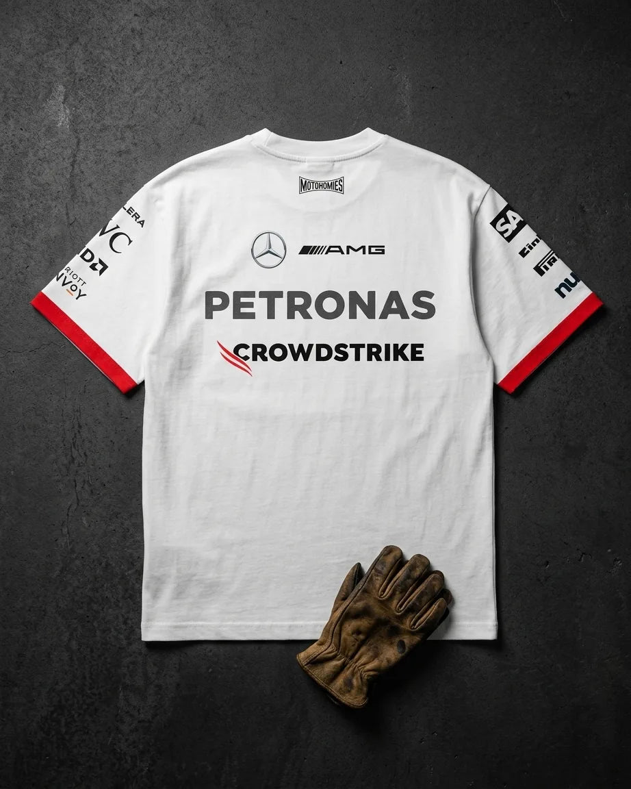 Mercedes F1 team inspired t-shirt white back design