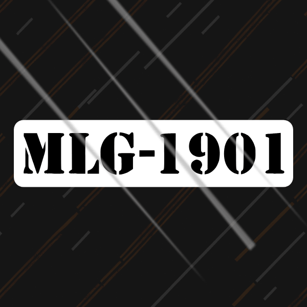 MLG-1901 stencil reflective sticker glowing under headlights on classic motorcycle